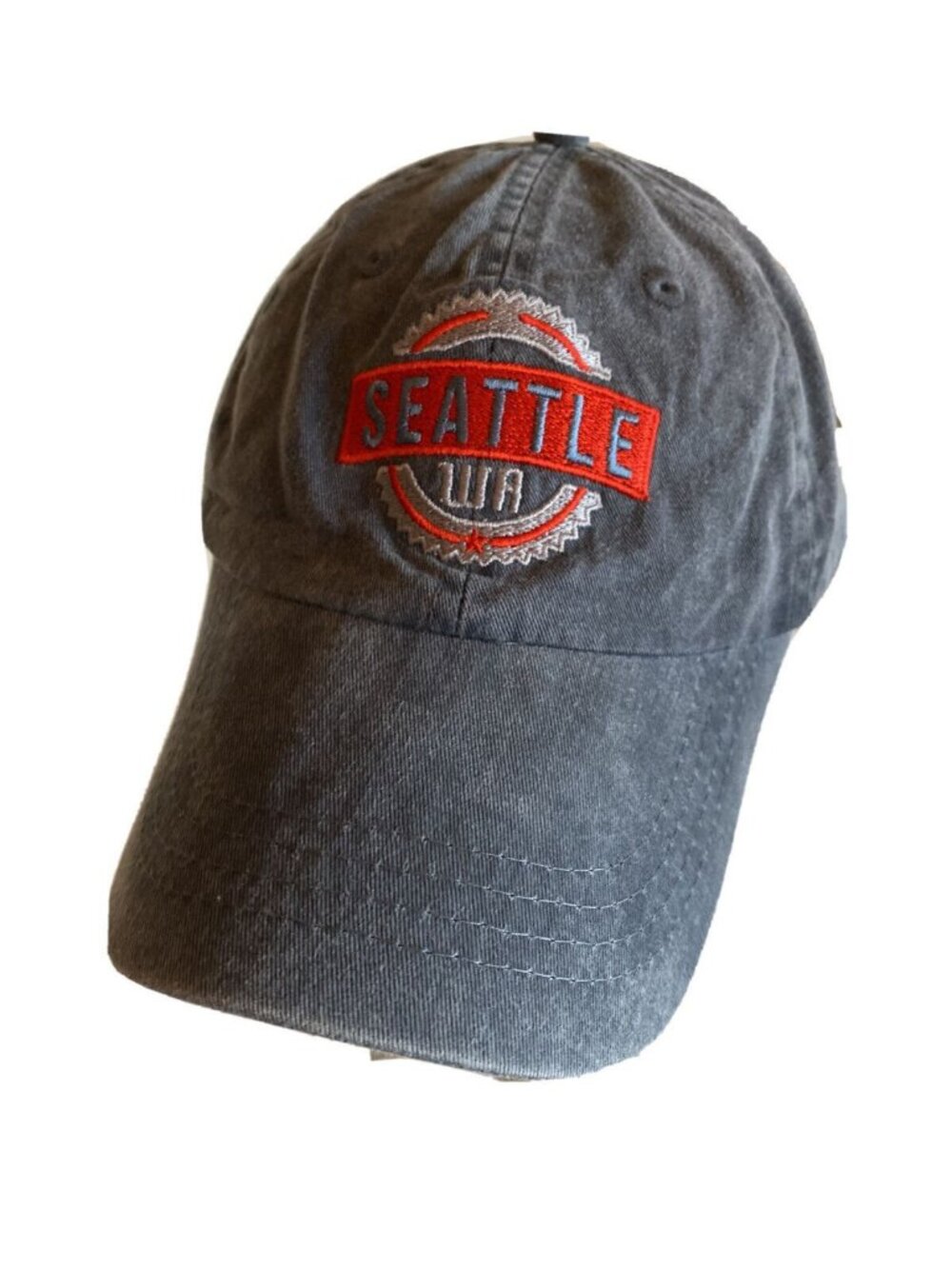 Baseball Cap Gray Seattle WA Embroidered Dad Hat Adjustable Cotton